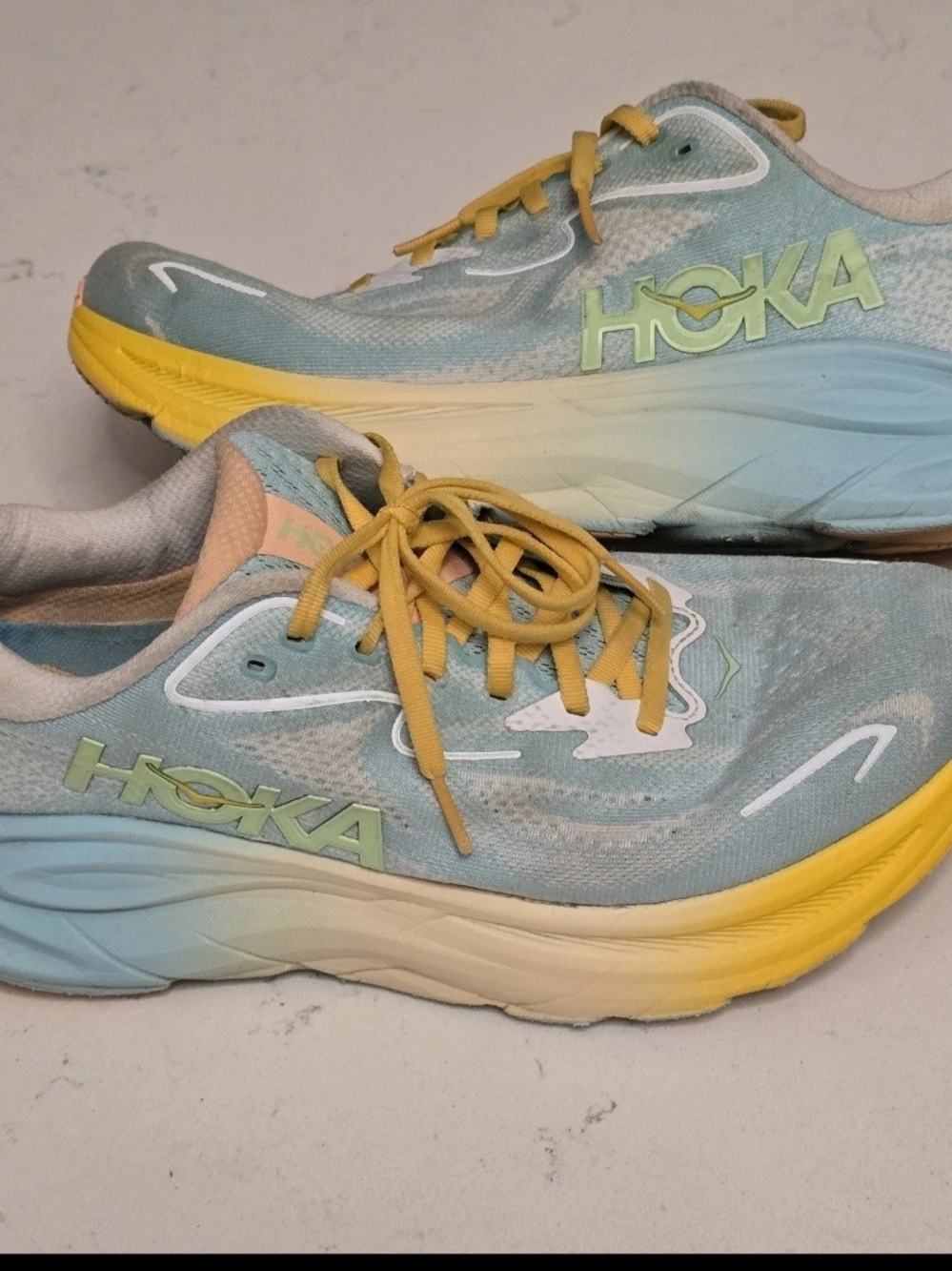 Hoka One One Clifton 10 Women's 9.5 B Blue Spark Radish Running Shoes 1162031
